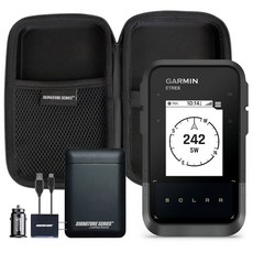 Garmin eTrex 태양광 구동 GPS 핸드헬드 내비게이터 | 무제한 충전 밝은 화면 멀티밴드 GNSS 디지털 컴퍼스 지오캐싱 하이킹용 시그니처 시리즈 전원 번들, 1개