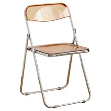 MANTU 다용도 실내외 겸용 접이식 의자, 1개, 클리어 브라운