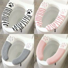 리빙이아 따뜻한 발바닥 부드러운 퍼 변기커버 4개, 1세트