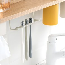 공중부양칫솔걸이 셋트 거치대 무타공 욕실칫솔걸이 접착식 자석칫솔걸이 컵셋트, 1세트, 화이트