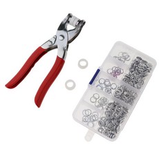 QDY 50세트 로트 바느질 프롱 플라이어 링 프레스 스터드 패스너 DIY 도구 키트, 설명, 황동, 2, 1개