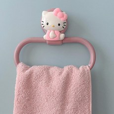 누마 캐릭터 어린이집수건걸이 유치원 귀여운 손수건 후크 거치대 욕실 행거 타월걸이 접착식 타올걸이, 1개, 옆으로 키티