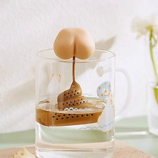재미있는 엉덩이 실리콘 차 거름망, 1개