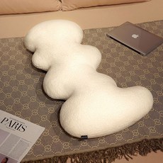 北歐長條抱枕 雲朵絨布料, 白色