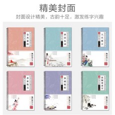 凹槽練字帖成人行書行楷書本男女學生硬筆書法反複使用鋼筆字帖【6本套裝】, 1個, 【行書全套六本】贈2筆2握20筆芯