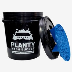 플렌티 세차버킷 18L 블랙+그릿가드 블루+감마씰 블랙 버킷 돌리 대용량 자동차 차량 세차 물통 바구니, 플렌티세차버킷블랙그릿가드블루감마씰블랙, 혼합색상