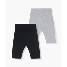MUSINSA STANDARD KIDS 베이비 배앓이방지 7부 레깅스 2팩 [블랙/멜란지 그레이] 417105