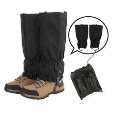 마켓피아 산악용 두꺼운 옥스포드 방수 스패츠 심마니각반 뱀각반 등산각반 벌초각반 군용천막 질감의 짱짱한 발토시, 블랙