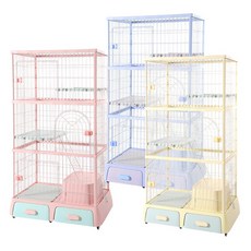 艾爾發寵物 DF 貓咪別墅 貓屋 內附封閉式貓砂盆, 1個, 三層 94x64x179cm,藍色, 藍色