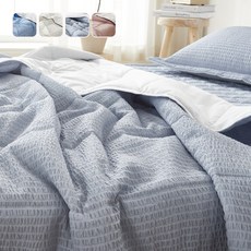 국산 리빙캐슬 크림 햄프 아사 누비이불, 그레이