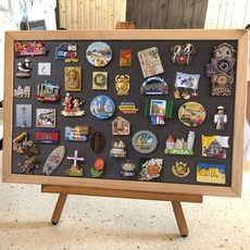 冰箱貼展示闆磁吸化妝墻複古留言闆黑闆裝飾闆麵包便利貼告示闆磁鐵收納磁吸收納小黑板冰箱貼展示板咖啡館裝飾板磁鐵展示框, 巨大號60*90cm黑框磁吸板 【不含冰,【詳見尺寸描述】