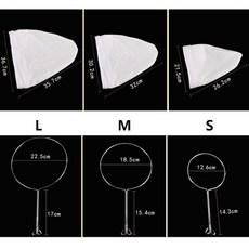 1개 패브릭 메쉬 손잡이 밀크티 우유 가방 필터 커피 가능 주방용품 견과류 재사용 (색상-1set 크기-L)
