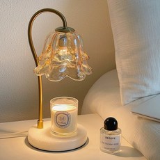 北歐大理石可升降定時融蠟燈 鬱金香造型蠟燭暖燈, E.定時雙層鬱金香-白色