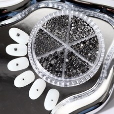 백억언니 원형 반참 반볼참 메탈반참 네일파츠 6종 1세트, 1개, 메탈실버 6종 1세트 (P747)