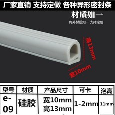 耐高溫密封條 適用於烘箱烤箱蒸飯機 e型硅膠條, E-09,一件代錶一米
