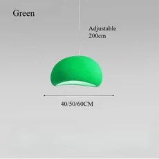 모던 인더스트리얼 스타일 그레이 화이트 레진 샹들리에 일본 디자이너 펜던트 조명 거실 식당용, 06 Green, 01 warm light, 03 60cm
