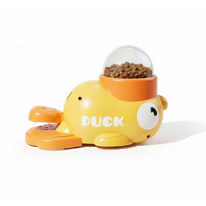 만복 DUCK 냥이 강아지 고양이 간식 장난감 홀로 놀아 스트레스 없애고 간식 자동 배출, 1개, 옐로우