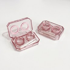 리브고 올인원 일체형 렌즈통 휴대용 원터치 렌즈 케이스, 1개, 핑크
