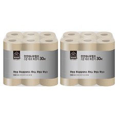 하우스클래스 대나무펄프 3겹 데코 고급 롤화장지, 30m, 18개입, 2개