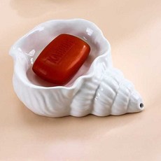 비누 트레이 욕실 인테리어 소라 모양 비누 케이스, 1개, 나팔꽃 비누 상자 연보라색
