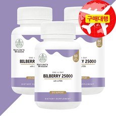 뉴질랜드 네이처스위즈덤 빌베리 25000mg, 3개, 60정