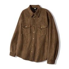 매장정품 트릴리온 TRILLION 웨스턴 투 포켓 자수 스웨이드 셔츠 [브라운] TRSSH31BR 140058