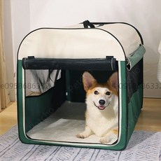 萌寵樂園 車載狗籠 可攜帶折疊寵物帳篷 寵物車載籠 寵物產房狗床墊 貓咪窩 四季通用狗狗墊子 寵物睡窩, 綠色,XL：75x50x55CM, 1個