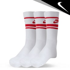 나이키 에브리데이 에센셜 크루 3PR 양말 DX5089102 레드화이트_쿠, 레드화이트, 1개