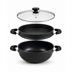 돔형 이유식 야채 떡 생선 대게 굴 석화 찜기 수육 킹크랩 냄비 찜솥 멀티 돔 스티머, 1개, 30cm