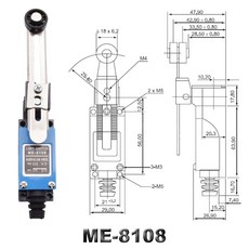 스위치 롤러 ME 기계 8122 9101 리미트 8111 레버 5A 220V 8108 방수 밀폐형 산업용 순간 CNC, 3.ME - 8108