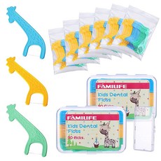 FAMILIFE 여행용 칫솔 - 5 in 1 미니 일회용 칫솔 치약 치실 피크 및 혀 스크레이퍼 주말 출장 및 캠핑용 개별 포장된 미리 붙여 넣은 브러시 (피치 24개, 기린 204개