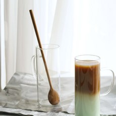 딱다구리 티크나무 일자형 머들러 롱 티스푼 25cm, 4개, 우드