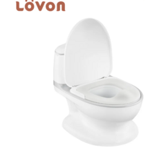 Lövön寶寶如廁訓練馬桶 兒童安全防滑音樂馬桶, 棉花糖白