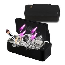 Hapehapy 초음파 주얼리 클리너 500ml 17온스 48KHz 소닉 UV 포함 안경 휴대폰 메이크업 브러시 틀니용 기계 QXI 13 01W 195639, QXI-13-01B