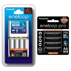 파나소닉 배터리 에네루프PRO(고용량) AA 4알 (1팩) + 급속 BQ-CC55 충전기 셋트 / 에네루프PRO(고용량) AAA 4알 (1팩) + 급속 BQ-CC55 충전기 셋트, 급속충전기BQ-CC55+에네루프PRO AA(4알), 1개