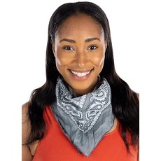 Funky Junque 면 다목적 반다나 스카프 페이즐리 헤드랩 손수건 여성 남성 소년 소녀 용 네온 오렌지. [호환], 회색