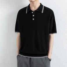 polo衫男涼感衣運動上衣冰絲休閒短袖夏季大尺碼透氣寬鬆翻領上衣吸濕排汗商務寬鬆工作POLO衫薄上衣彈力高爾夫衫短袖上衣-