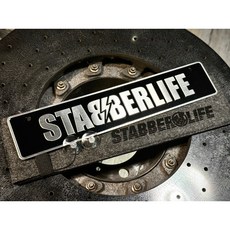STABBER LIFE 態度精神小鋁牌, 1個, 黑配髮絲銀 (約長30*寬6CM)