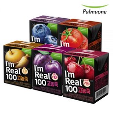 풀무원 아임리얼100 고농축주스 120ml 24팩 타트체리/푸룬/배도라지/토마토/블루베리