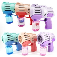 색동 리볼버 비누방울 8구 자동 버블건, 퍼플, 1개