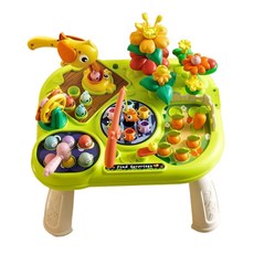 多功能兒童益智遊戲學習桌 釣魚打地鼠 蒙氏教育手眼協調專注力訓練, 農場樂園遊戲桌, 1套