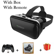 VR Shinecon 6.0 가상 현실 안경 3d 고글 헤드셋 아이폰 안드로이드 스마트폰, With Box 9156 Remote, China, 1개