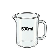 계량컵 플라스틱 비커 500ml/손잡이 눈금 비이커, 1개