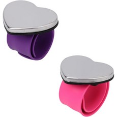 2pcs 마그네틱 핀 쿠션 손목 밴드 퀼팅 액세서리 브레이딩 헤어 스타일링 및 제작용 재봉 핀쿠션 실리콘 스트랩보라색 분홍색, 핀쿠션 바늘꽂이 2pcs 마그네틱 핀 쿠션 손목 밴드