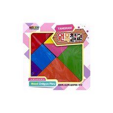 해피 원목칠교 중 14.8cm 탱그램 도형 퍼즐 학습 놀이, 7피스, 1개