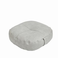 해피유통 가죽 원형 바닥 방석 모던 인테리어 편안한 좌식 쿠션, 옆길이 40*높이 20cm, 연회색