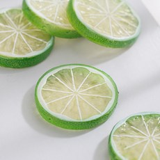 두꺼운 슬라이스 라임 (5개_5cm) 과일 모형 음식 모조 인조 가짜