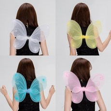 추천 망사 나비 요정 천사 날개 장기자랑 생일 파티 어린이 코스프레 소 품 의상 용 연극, 망사나비요정천사날개(화이트), 1개