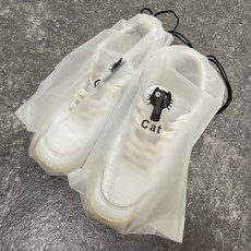 고양이 반투명 EVA 비닐 복주머니 파우치 중, 1개