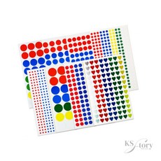 스토리 오색 스티커 미니스티커 모양스티커, 302-1 (7매)